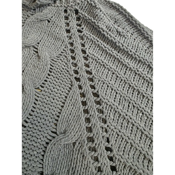 Marla Wynne Women's M Charcoal Chunky Cable Knit Grandmacore Sweater - Picture 5 of 12